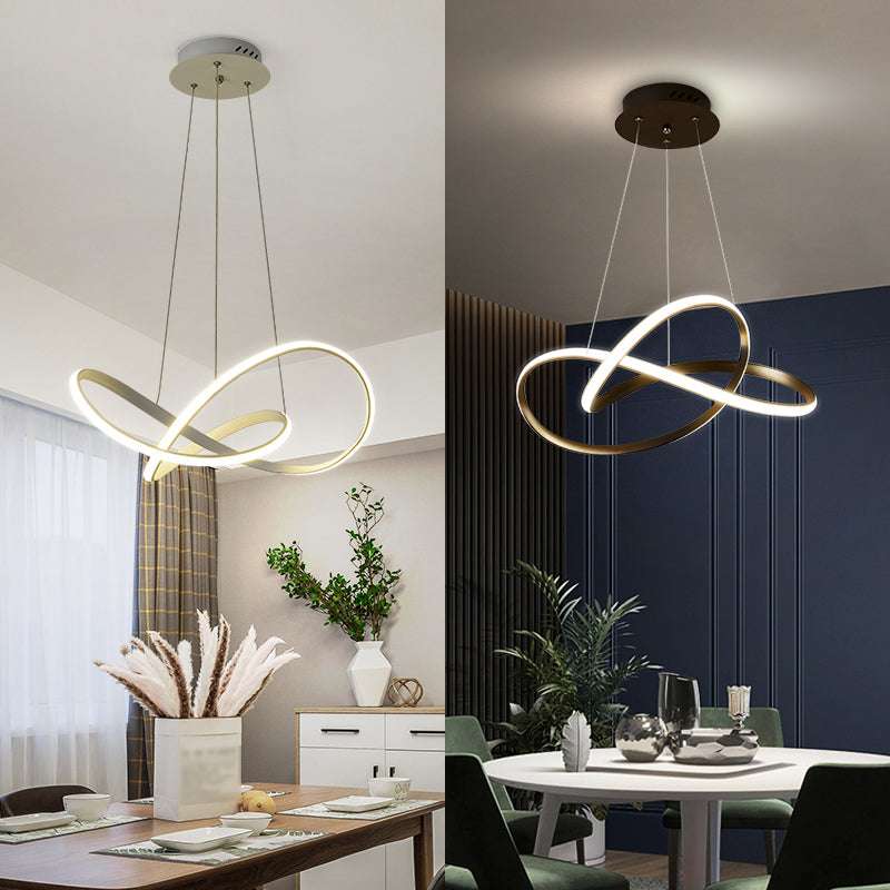 Candelier de forma retorcida contemporánea metal de luz 1 accesorio de iluminación de lámpara de luz