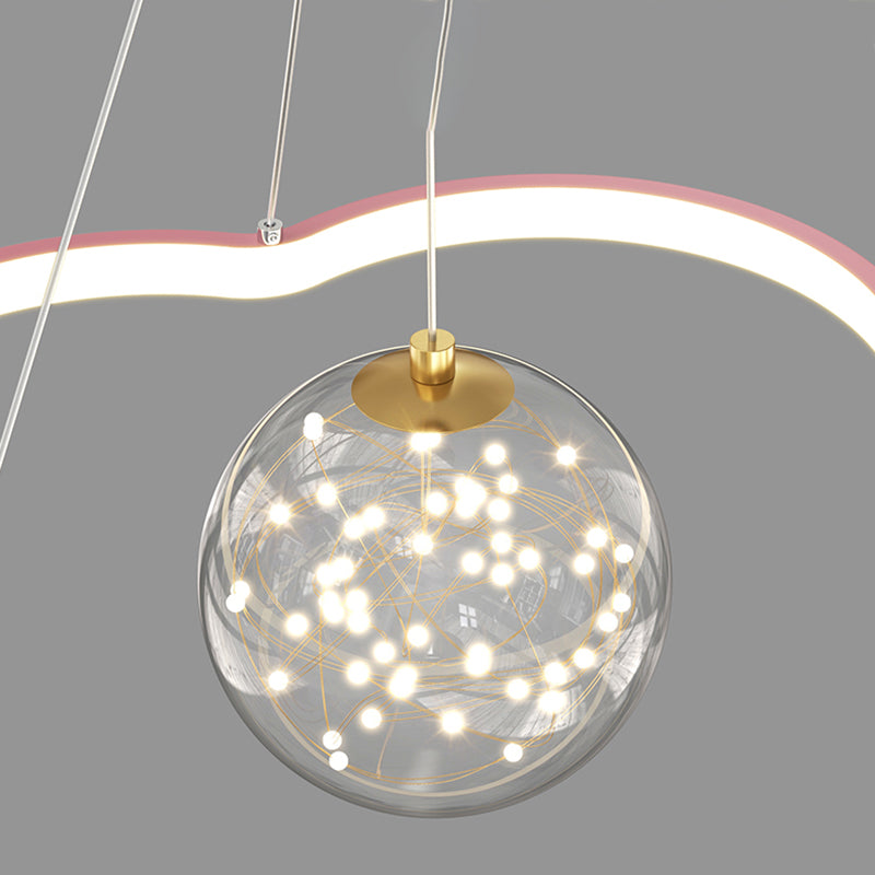 Luces de lámpara de lámpara de forma redonda contemporánea 2 accesorios de iluminación de lámpara de luz