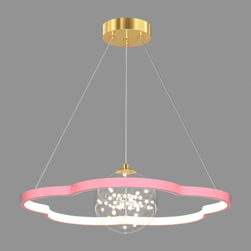 Lustres de forme ronde contemporains lumières en métal 2 lustres d'éclairage clair léger