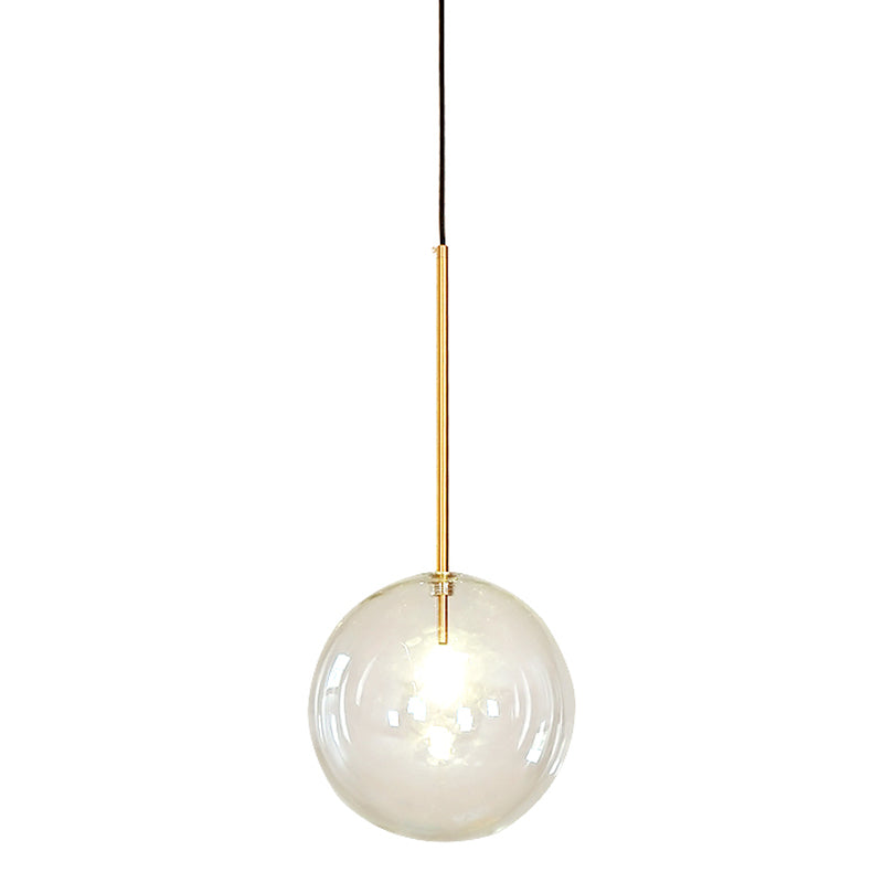 Moderne globale Hanglampenstange klare Glasanhänger Deckenleuchte mit 1 Licht