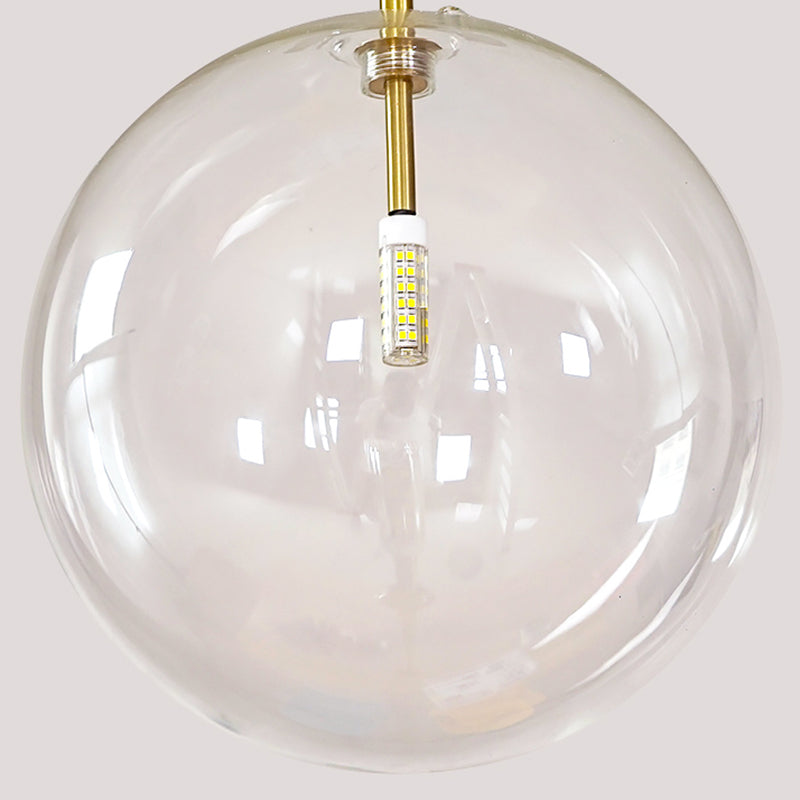 Moderne globale Hanglampenstange klare Glasanhänger Deckenleuchte mit 1 Licht