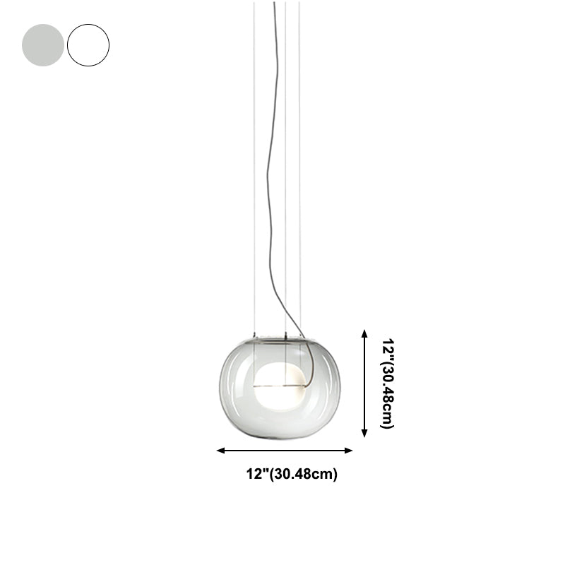 Nordic Glass Pendant Modern Dining Room Hanging Pendant Light with 1 Light