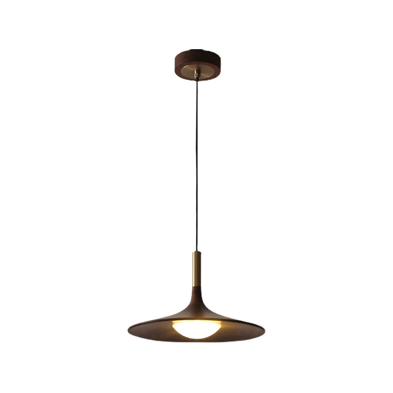 Modern Hanging Light Wooden Shade Pendent Light Fixture for Sitting Room