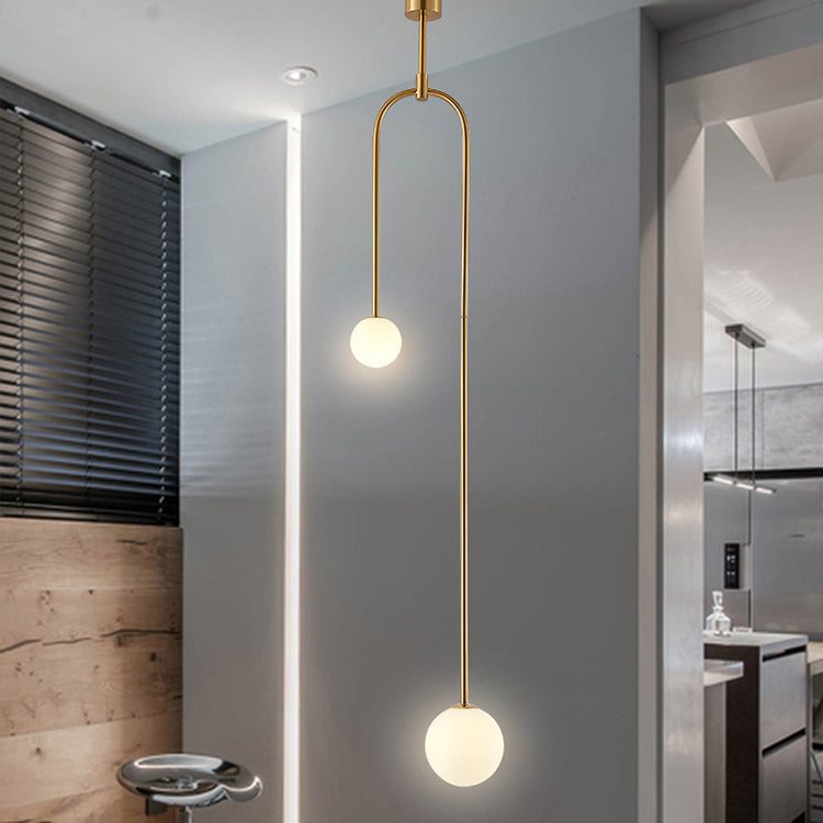 Glass Ball Shade Hanging Light Contemporary Pendent Lighting Fixture for Drawing Room
