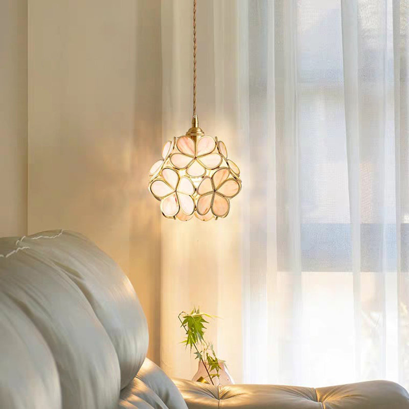 Modern Style Unique Shape Hanging Light Glass 1 Light Hanging Lamp for Bedroom