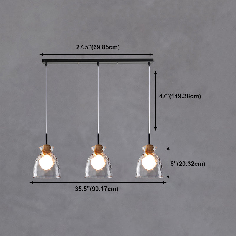 Geometric Shape Glass Hanging Light Modern Multi Lights Hanging Light Mounted Fixture