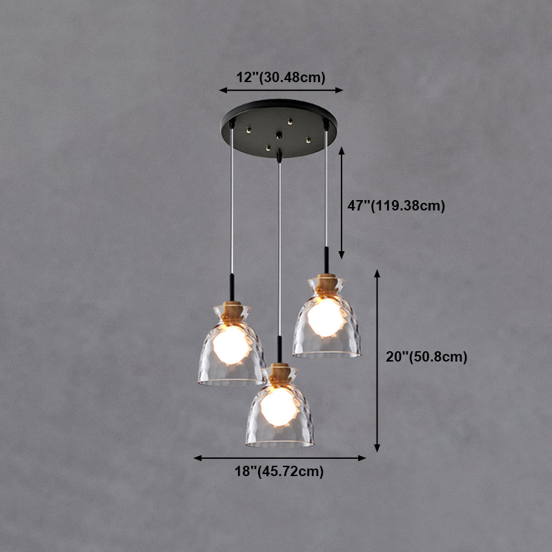 Geometric Shape Glass Hanging Light Modern Multi Lights Hanging Light Mounted Fixture