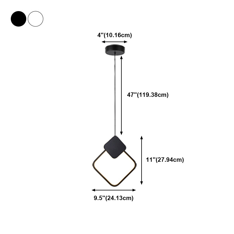 Geometric Shape Metal Hanging Light Modern Style 1 Light Hanging Light Mounted Fixture