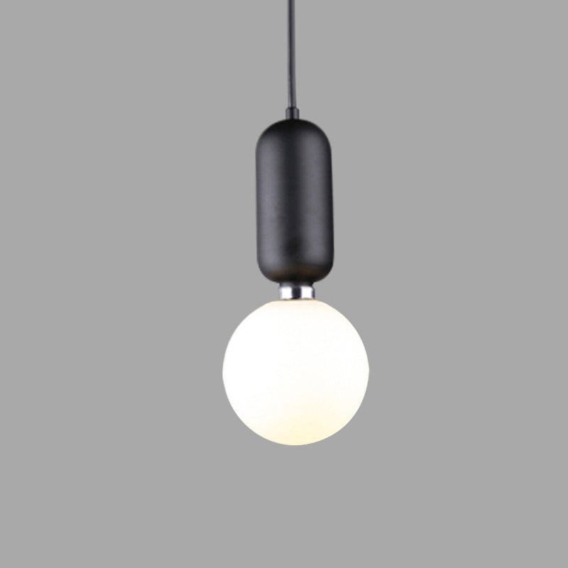 1 Light Spherical Hanging Ceiling Light Modern Style Glass Hanging Lamp Kit