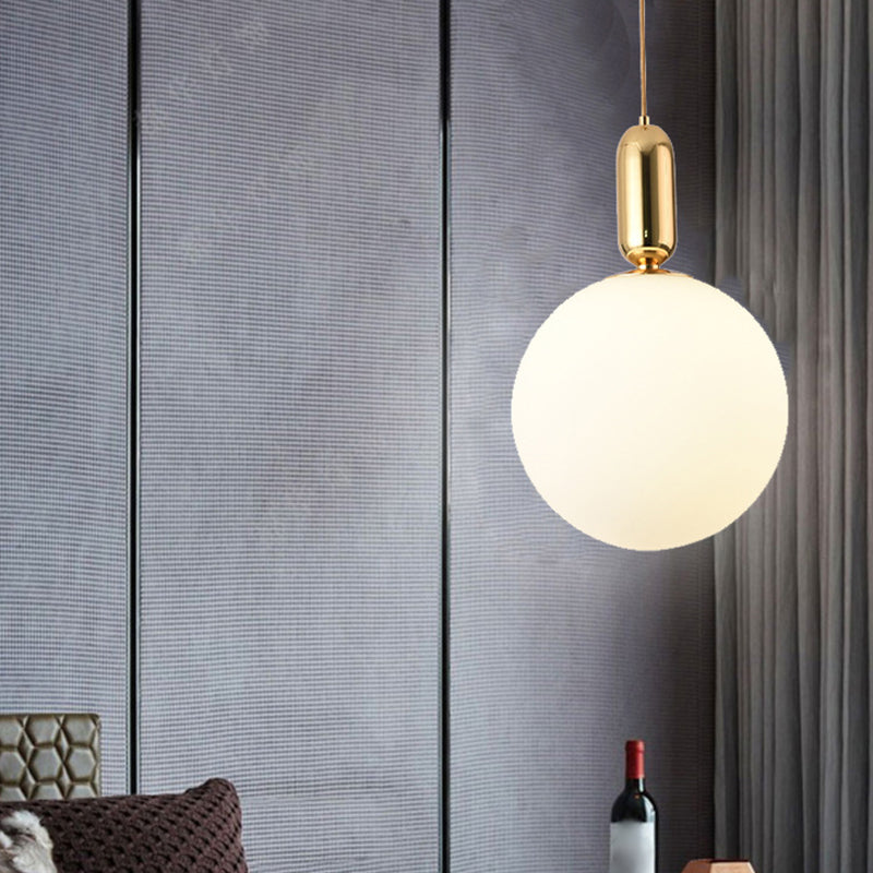 1 Light Spherical Hanging Ceiling Light Modern Style Glass Hanging Lamp Kit