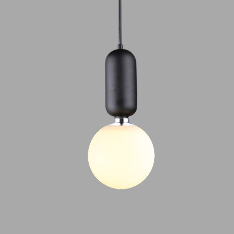 1 Light Spherical Hanging Ceiling Light Modern Style Glass Hanging Lamp Kit