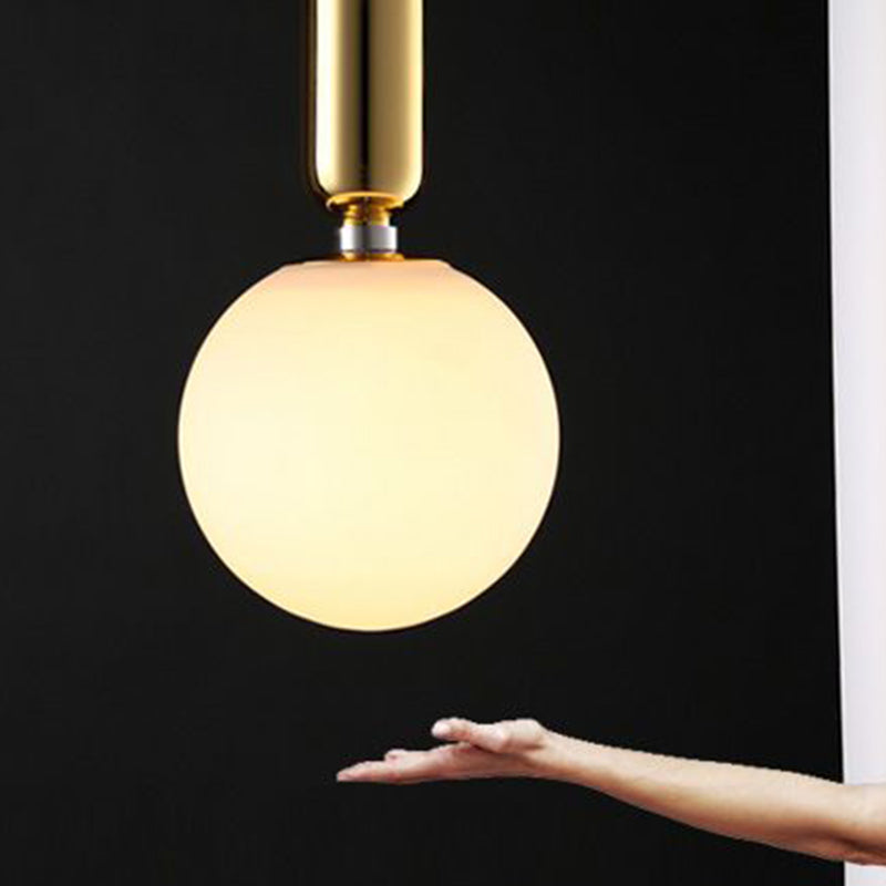 1 Light Spherical Hanging Ceiling Light Modern Style Glass Hanging Lamp Kit