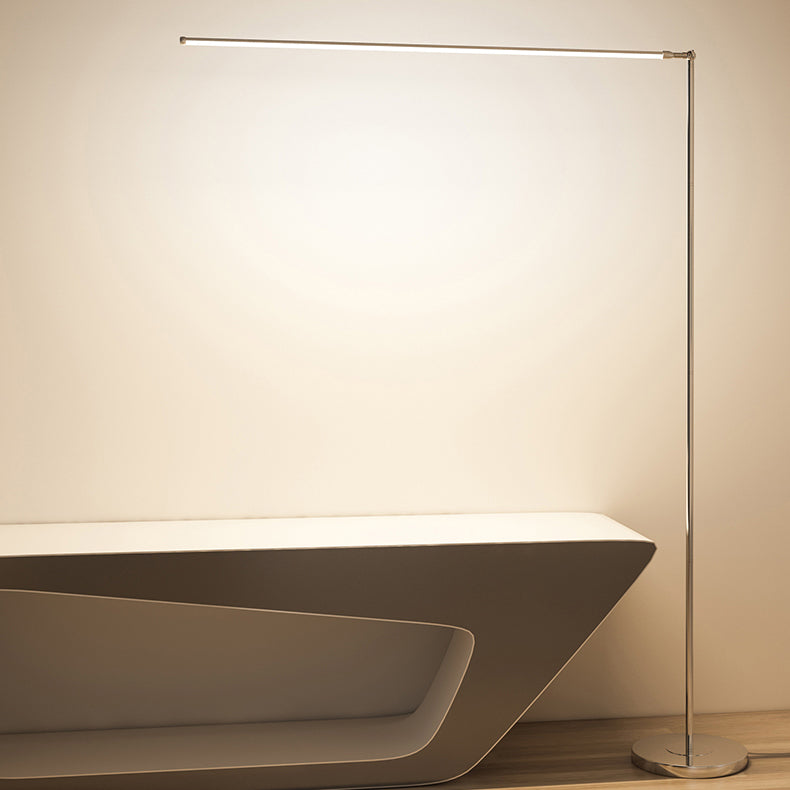 Lámpara lineal moderna de metal de 59 "Luz de piso blanco de altura para sala de estar