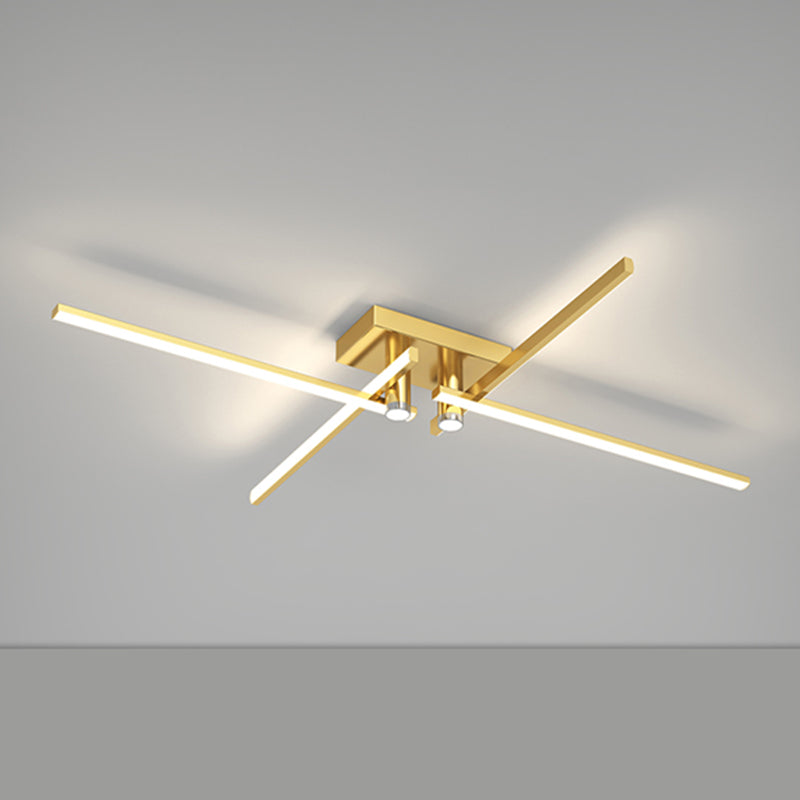 Linear LED Flush Mount Light Star Shape Modern Ceiling Lamp for Living Room Dining Room