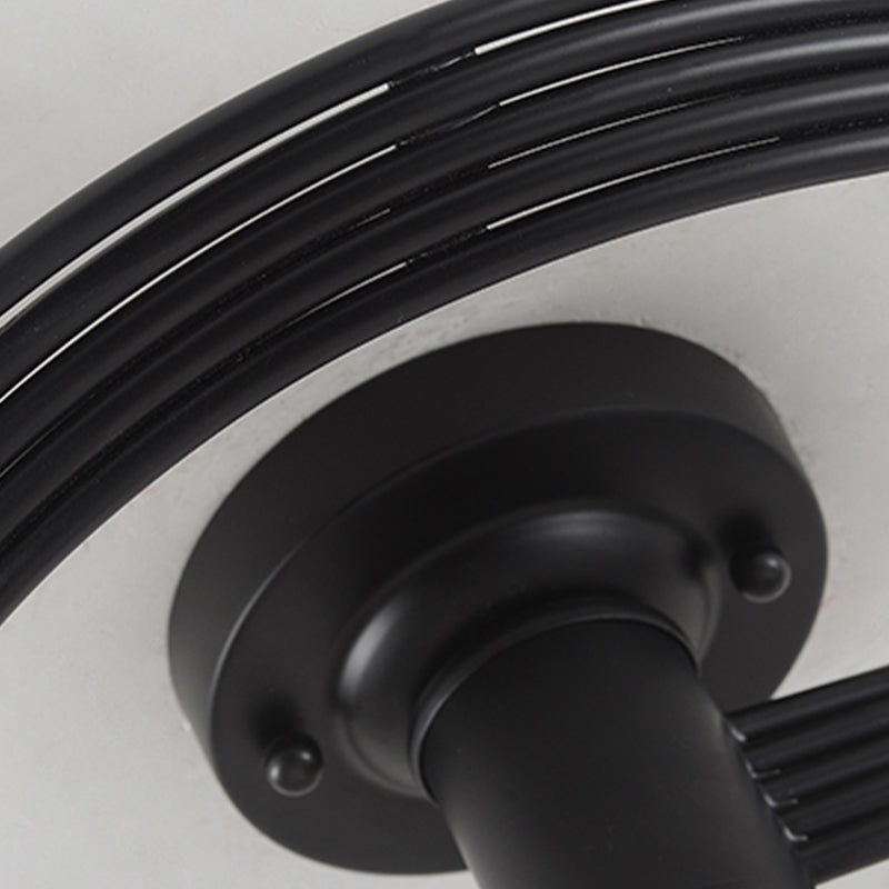 Luz de techo espiral retro de lámpara de vidrio blanco de vidrio semi de montura de montaje para sala de estar