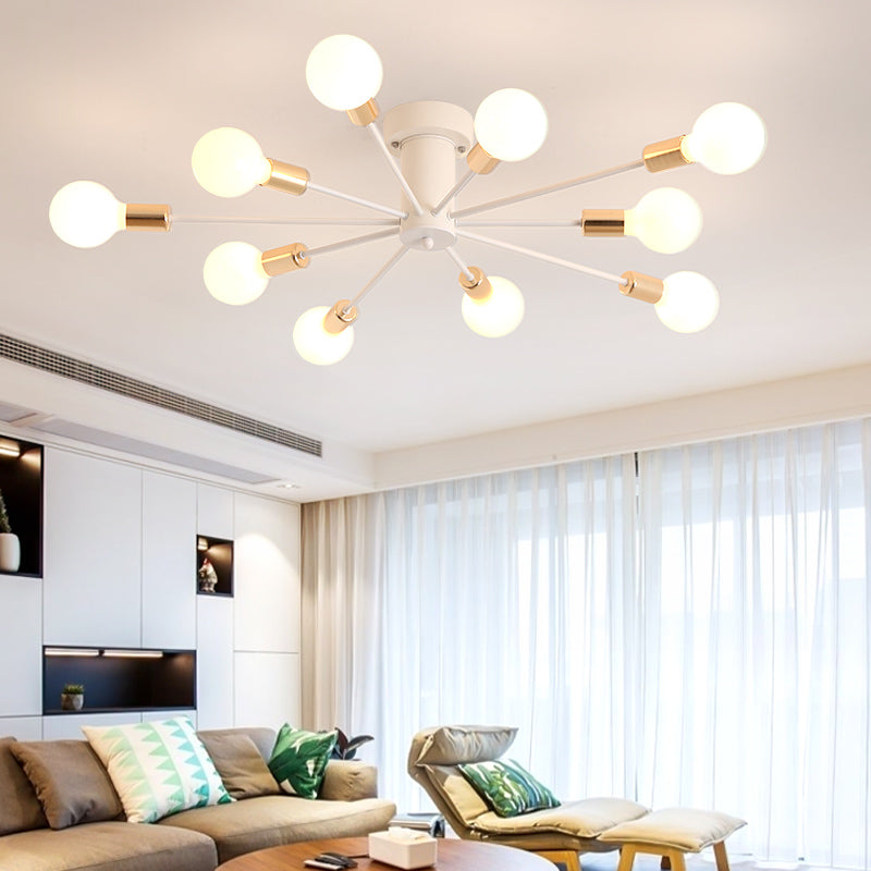Radiaal metaalspoeling Mount Lighting Industrial Living Room Semi Flush Light