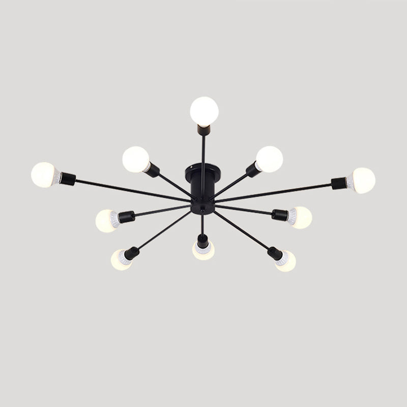 Radiaal metaalspoeling Mount Lighting Industrial Living Room Semi Flush Light