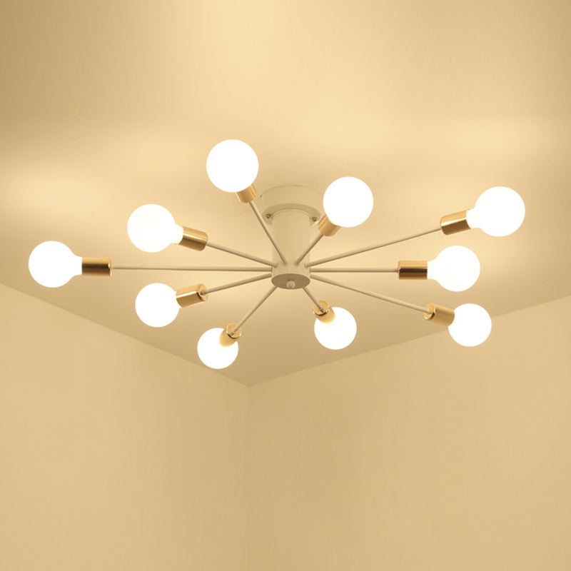 Radiaal metaalspoeling Mount Lighting Industrial Living Room Semi Flush Light