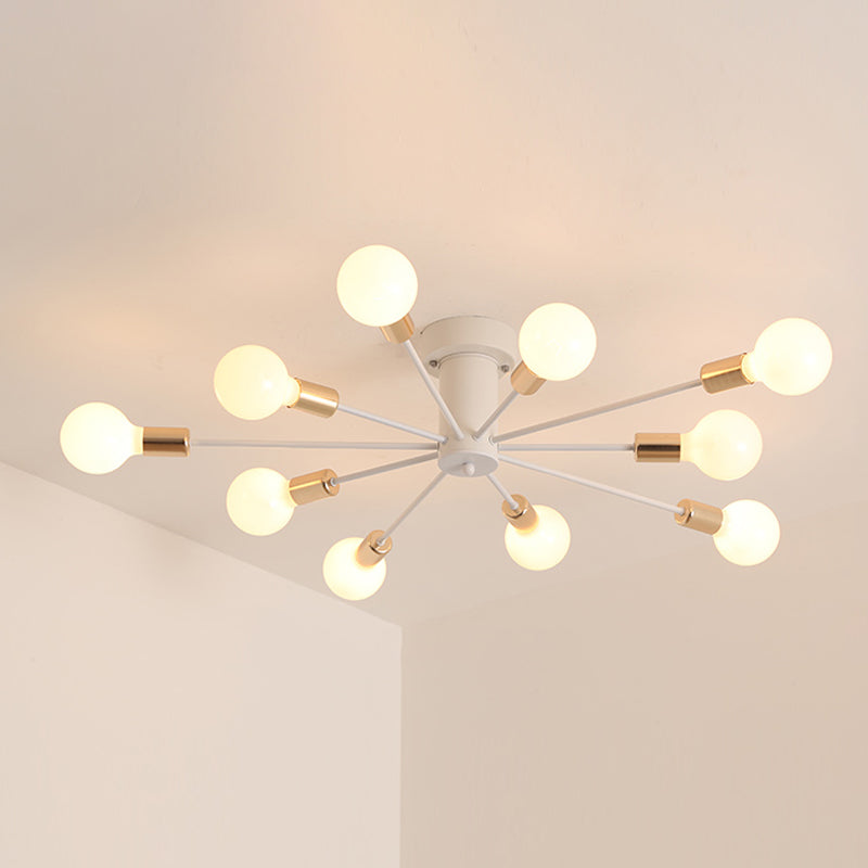 Radiaal metaalspoeling Mount Lighting Industrial Living Room Semi Flush Light
