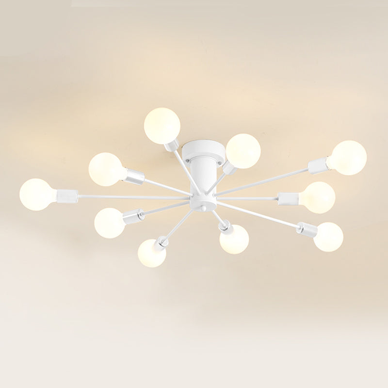 Radiaal metaalspoeling Mount Lighting Industrial Living Room Semi Flush Light