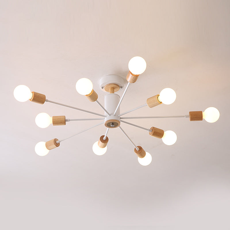 Radiaal metaalspoeling Mount Lighting Industrial Living Room Semi Flush Light