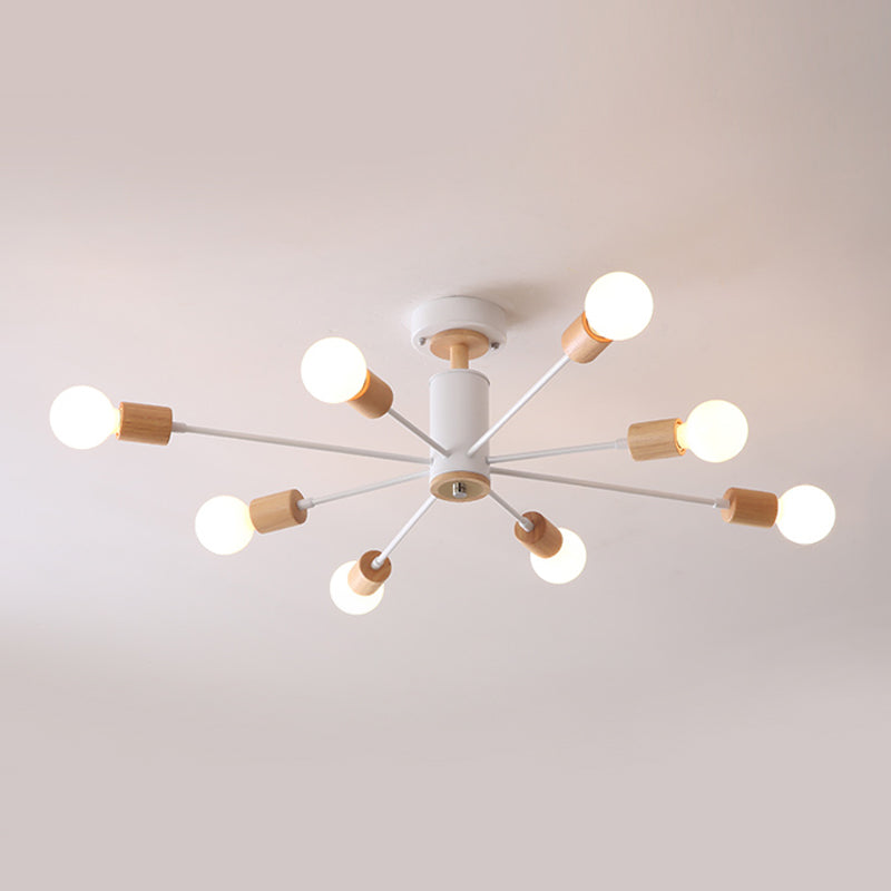 Radiaal metaalspoeling Mount Lighting Industrial Living Room Semi Flush Light