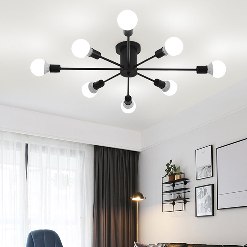 Radiaal metaalspoeling Mount Lighting Industrial Living Room Semi Flush Light
