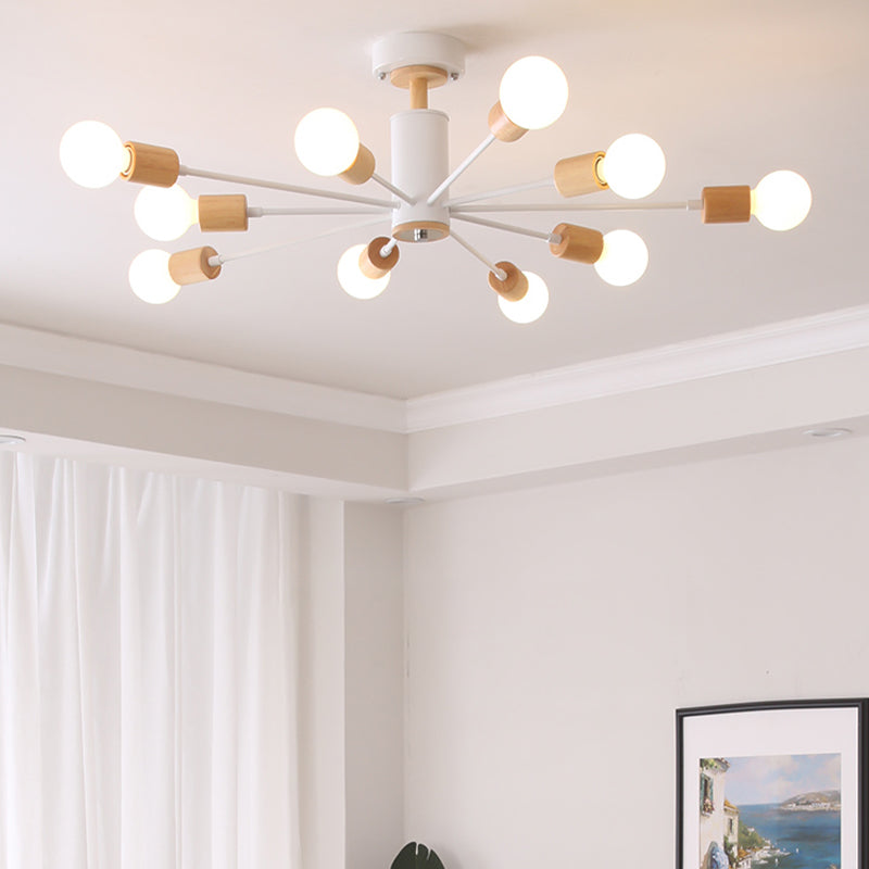 Radiaal metaalspoeling Mount Lighting Industrial Living Room Semi Flush Light