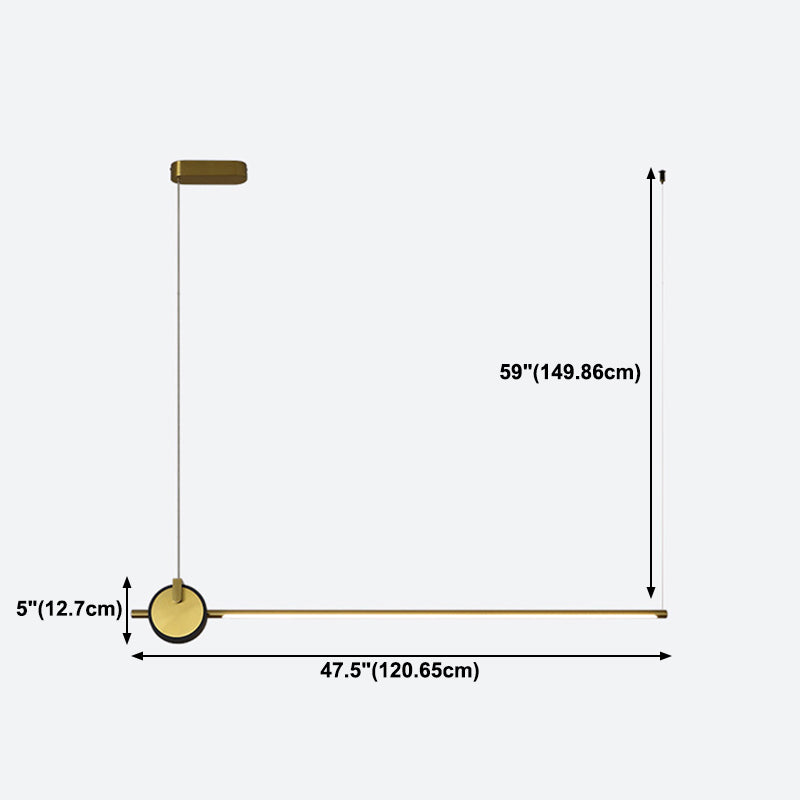 Stick geformte Anhängerlampe postmoderne Metall -Esszimmer LED Island Light