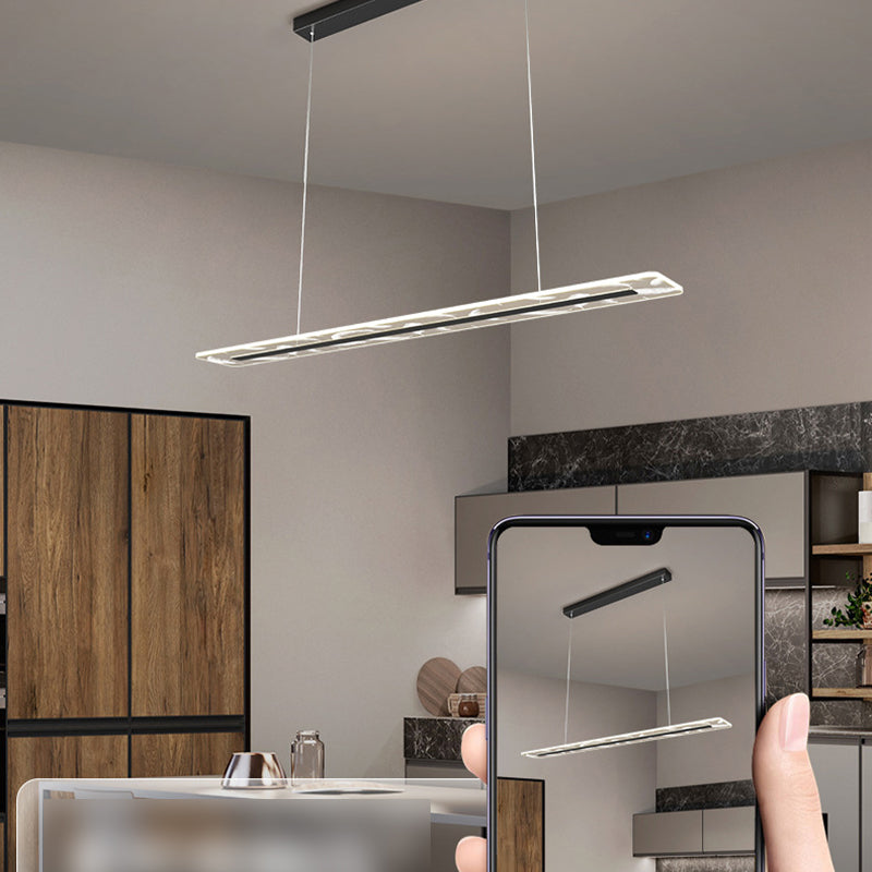 Federdruck Island Leuchte minimalistische Acryl -Esszimmer LED Hanging Light