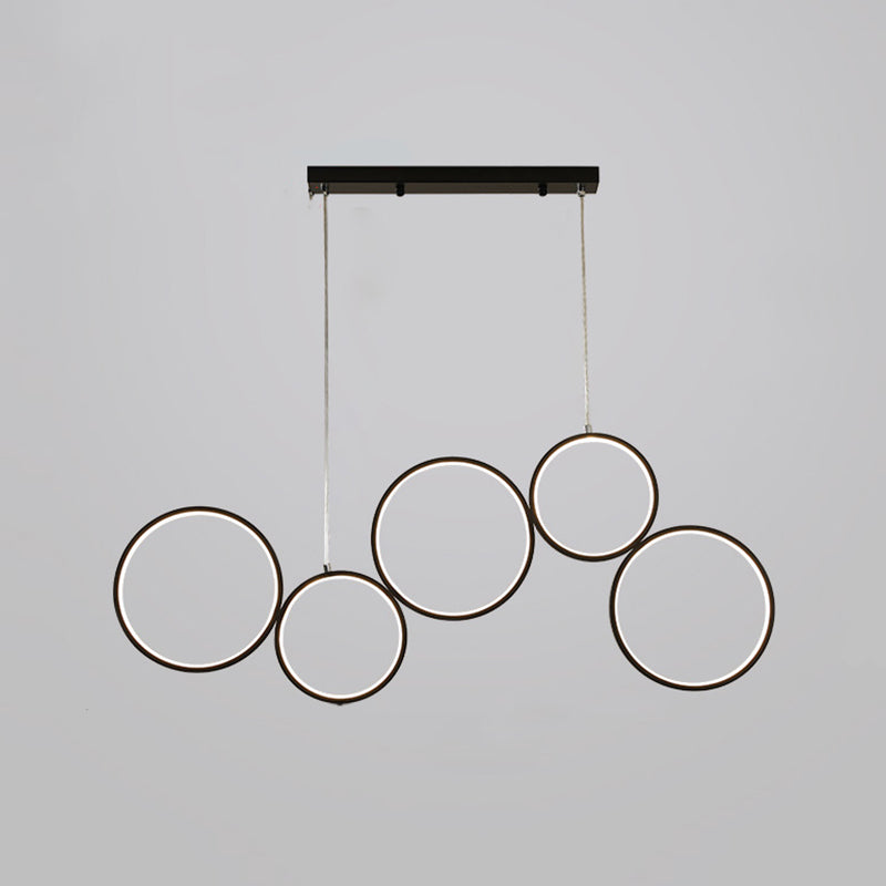 Circle Shape Island Lights Modern Style Metal 5-Light Island Lighting