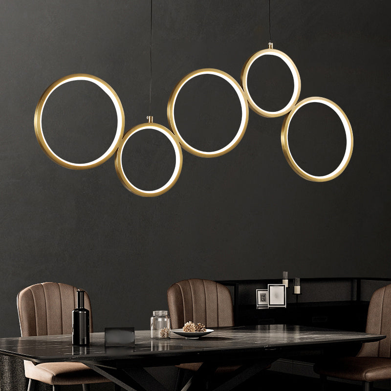 Circle Shape Island Lights Modern Style Metal 5-Light Island Lighting