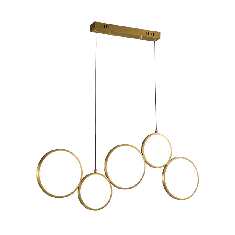 Circle Shape Island Lights Modern Style Metal 5-Light Island Lighting