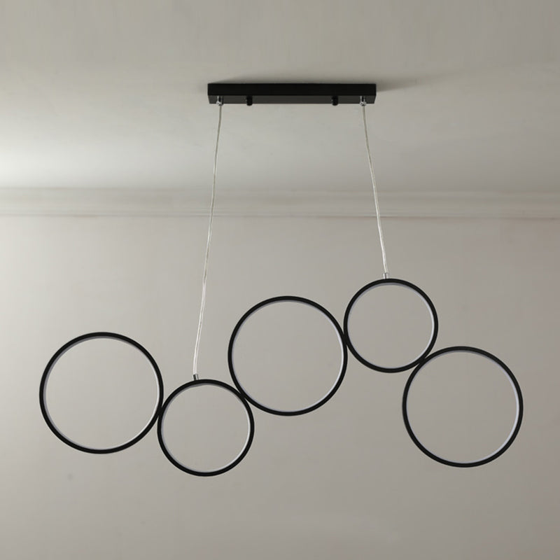 Circle Shape Island Lights Modern Style Metal 5-Light Island Lighting