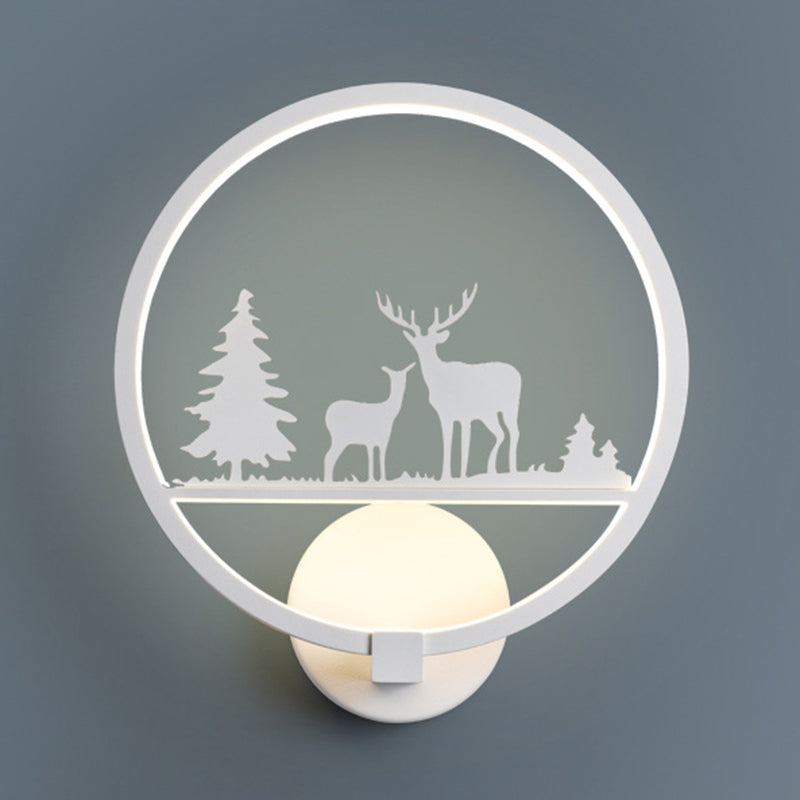 Nordic Style Metal Wall Light Round 10" Wide Wall Sconce for Living Room