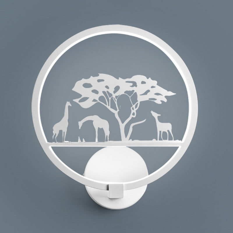 Nordic Style Metal Wall Light Round 10" Wide Wall Sconce for Living Room