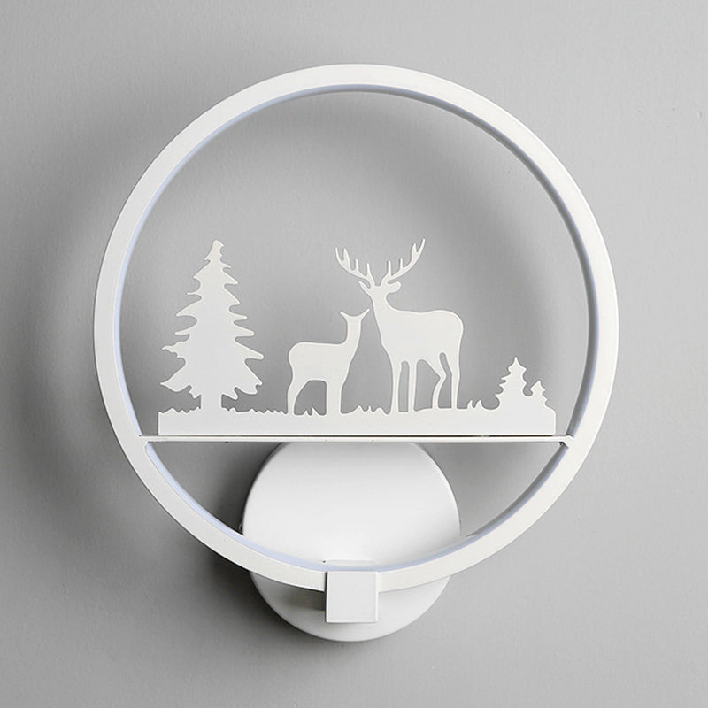 Nordic Style Metal Wall Light Round 10" Wide Wall Sconce for Living Room