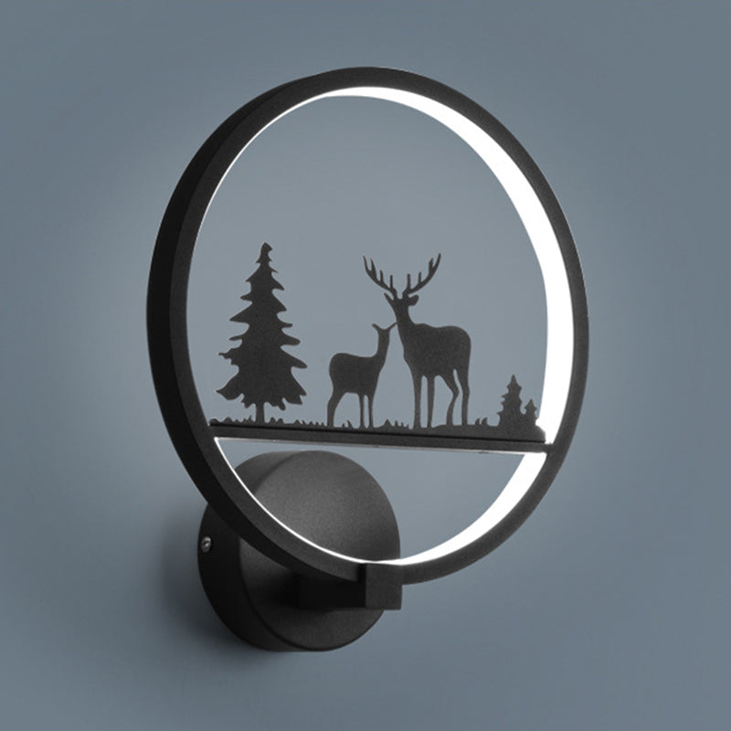 Nordic Style Metal Wall Light Round 10" Wide Wall Sconce for Living Room