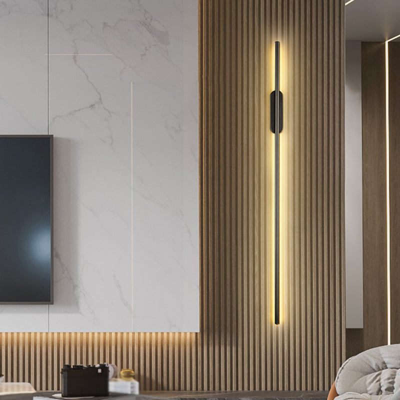 Moderner Aluminium Wandleuchte gerade schwarze Wandleuchten für Wohnzimmer