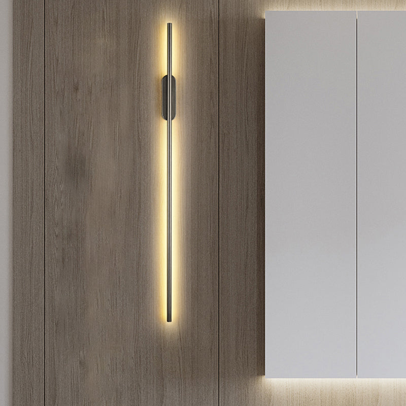 Moderner Aluminium Wandleuchte gerade schwarze Wandleuchten für Wohnzimmer