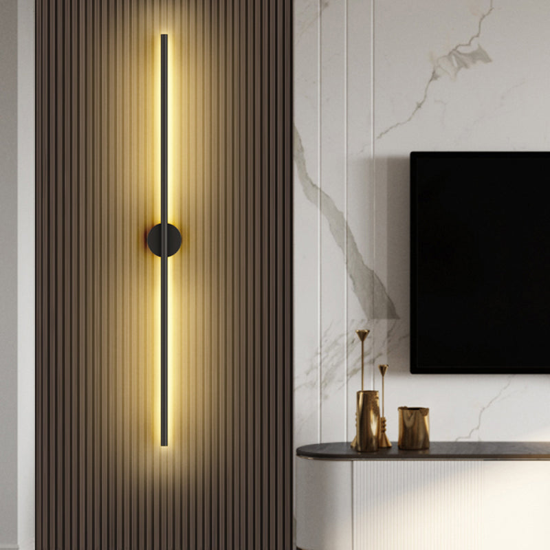 Moderner Aluminium Wandleuchte gerade schwarze Wandleuchten für Wohnzimmer