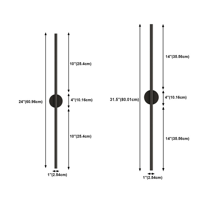 Moderner Aluminium Wandleuchte gerade schwarze Wandleuchten für Wohnzimmer