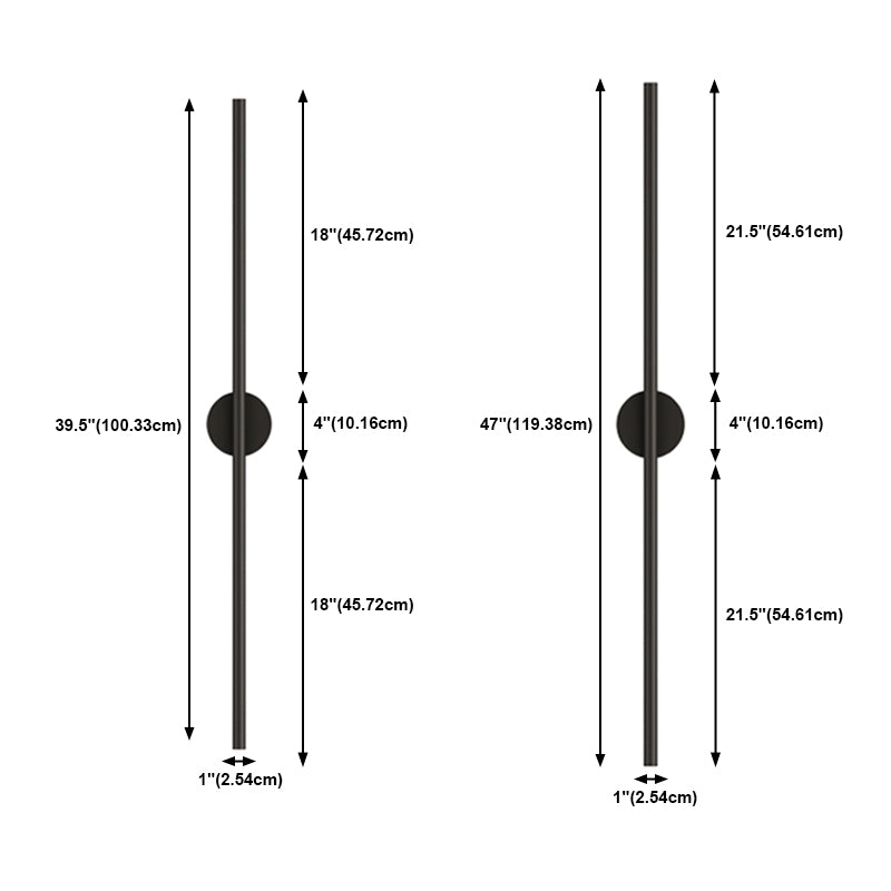Moderner Aluminium Wandleuchte gerade schwarze Wandleuchten für Wohnzimmer