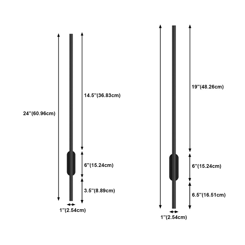 Moderner Aluminium Wandleuchte gerade schwarze Wandleuchten für Wohnzimmer