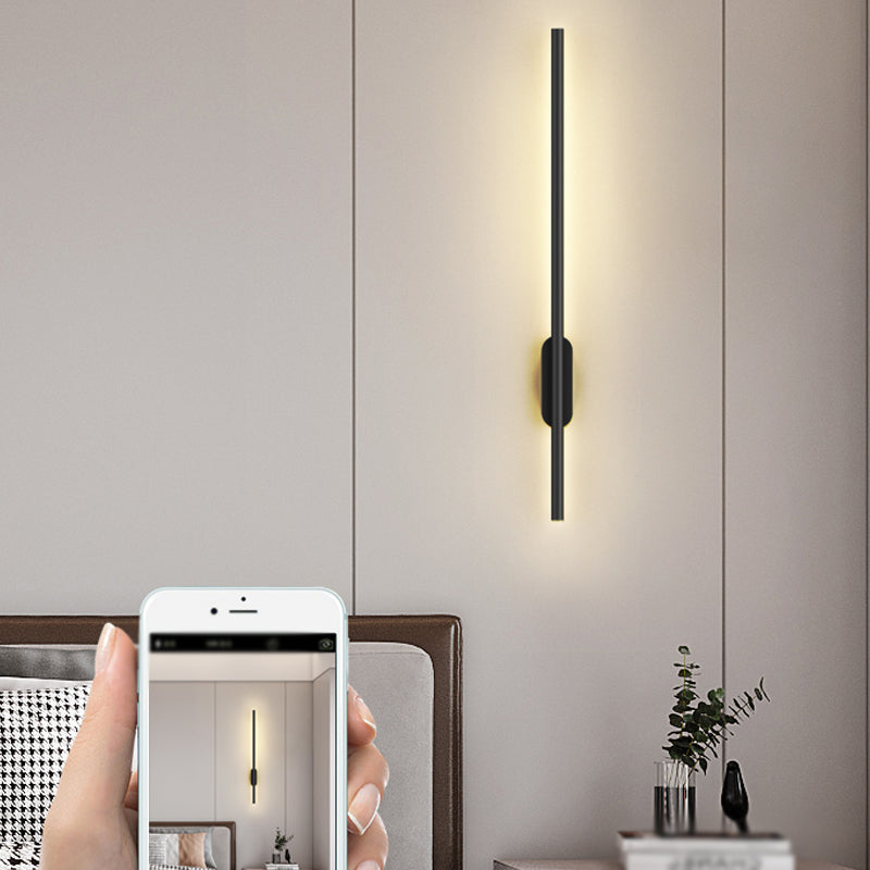 Moderner Aluminium Wandleuchte gerade schwarze Wandleuchten für Wohnzimmer