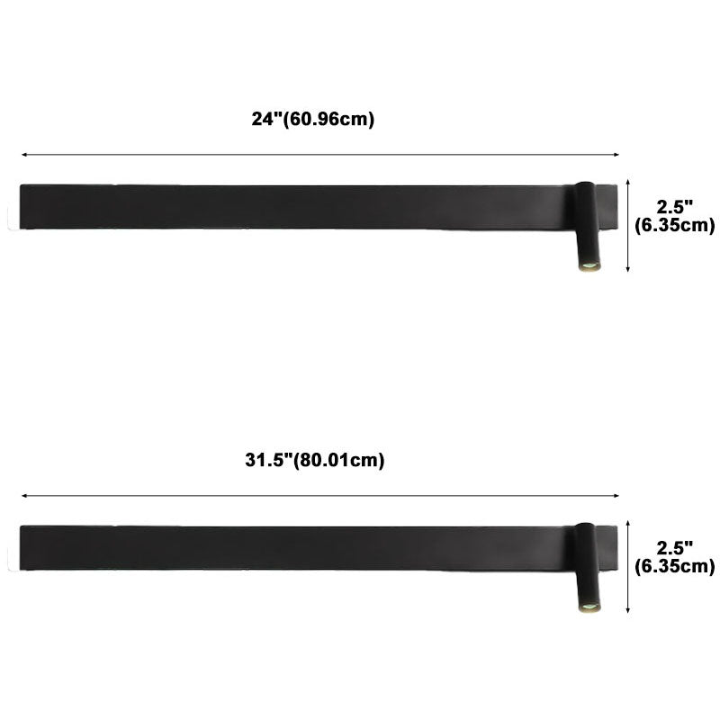 Moderne Metallwandleuchte gerade 3 Leuchten LED -Wandleuchten in Schwarz für Schlafzimmer