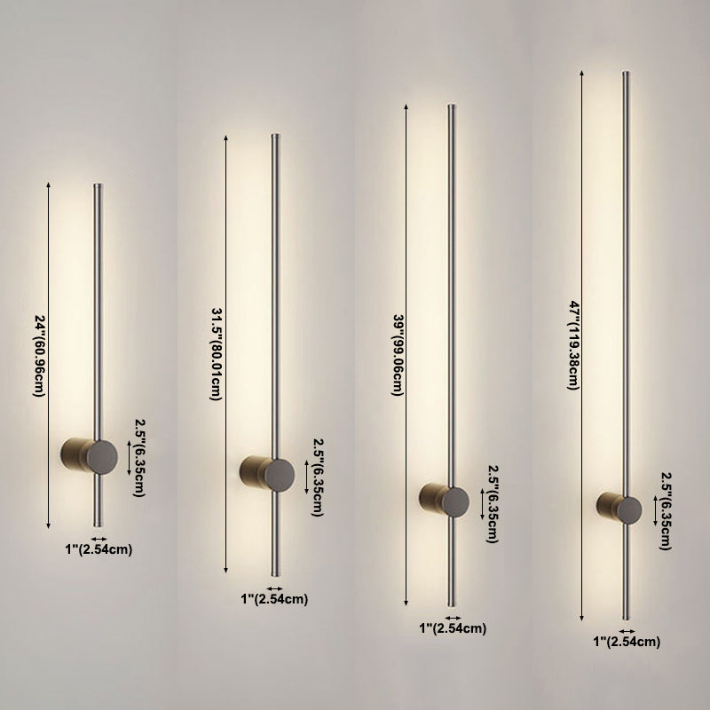 Minimalistische Metallwandleuchte gerade 1 leichte LED -Wandleuchten für Schlafzimmer