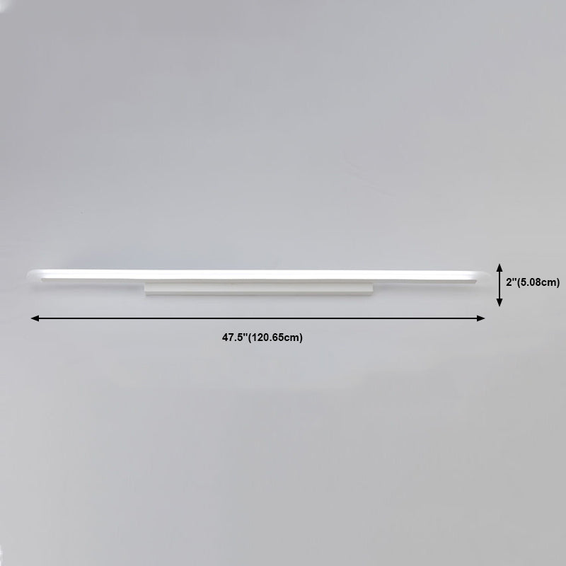 Lampe de vanité à LED moderne longue de forme miroir miroir avant avant avec une teinte acrylique pour la salle de bain