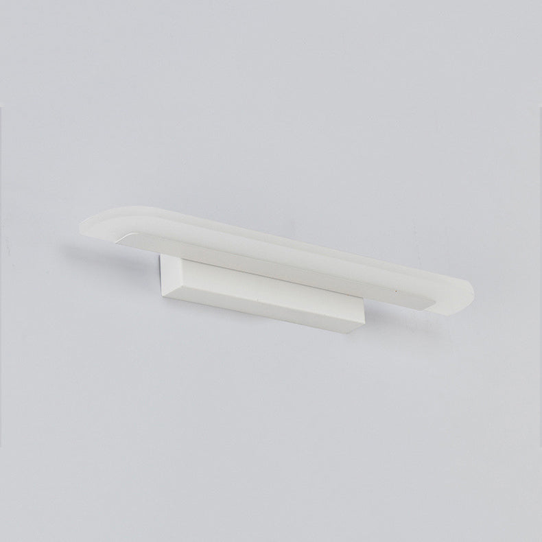 Lampe de vanité à LED moderne longue de forme miroir miroir avant avant avec une teinte acrylique pour la salle de bain