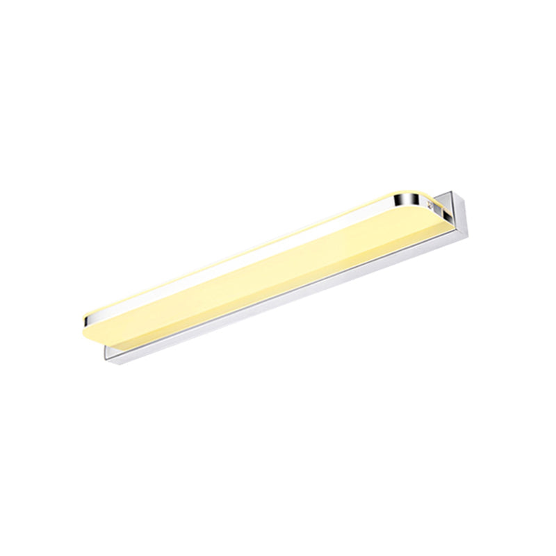 Light de vanité en acier inoxydable à 1 lumière Lumière miroir droit nordique pour la salle de bain